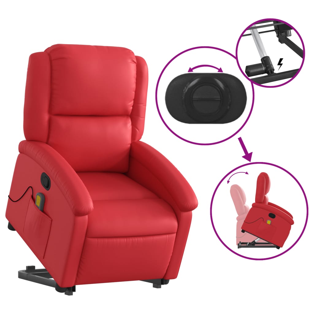 Fauteuil inclinable de massage Rouge Similicuir - XIOS