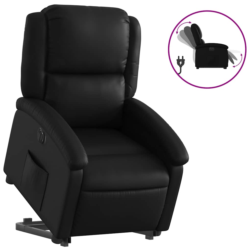 Fauteuil inclinable électrique noir similicuir - XIOS