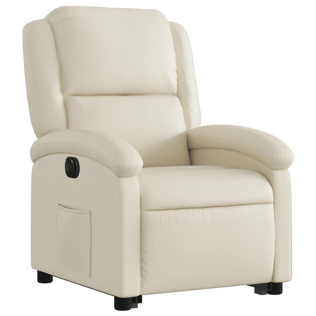 Fauteuil inclinable électrique crème similicuir - XIOS