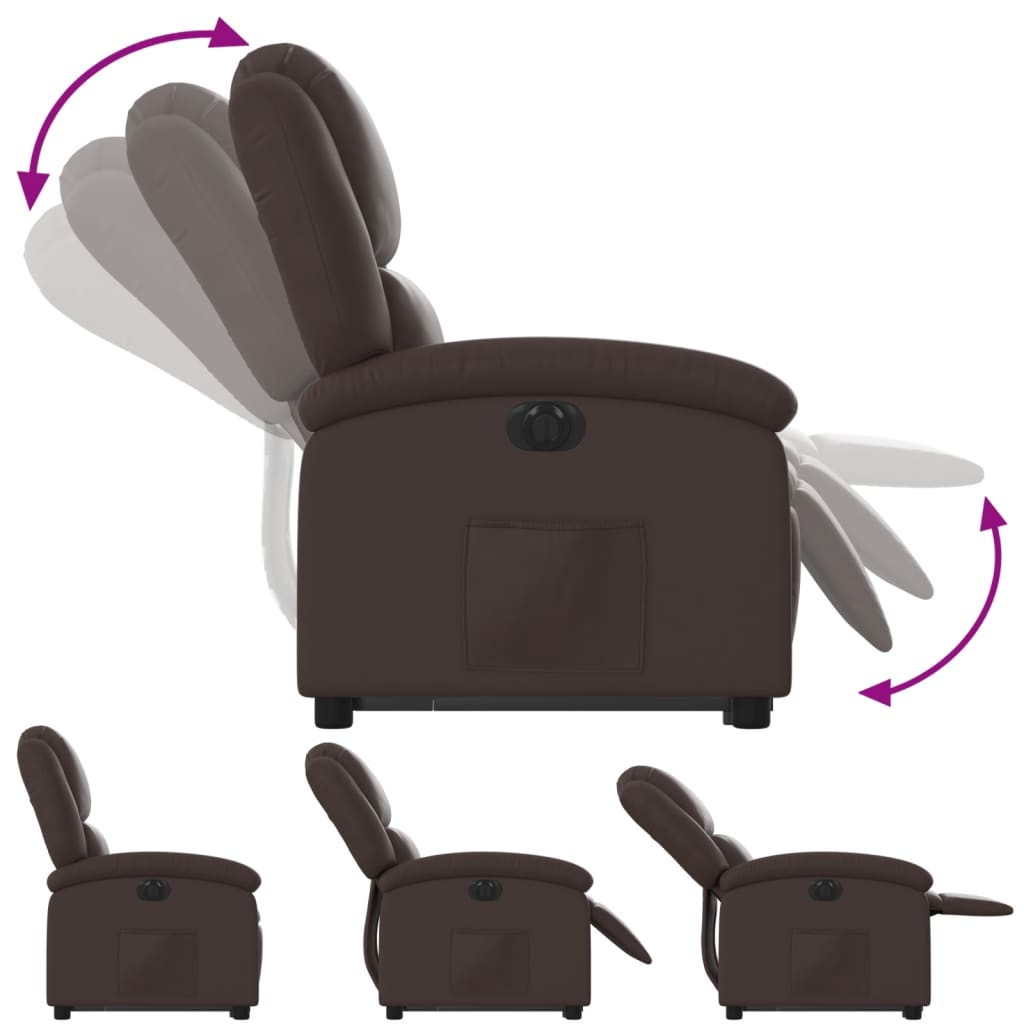 Fauteuil inclinable électrique marron similicuir - XIOS