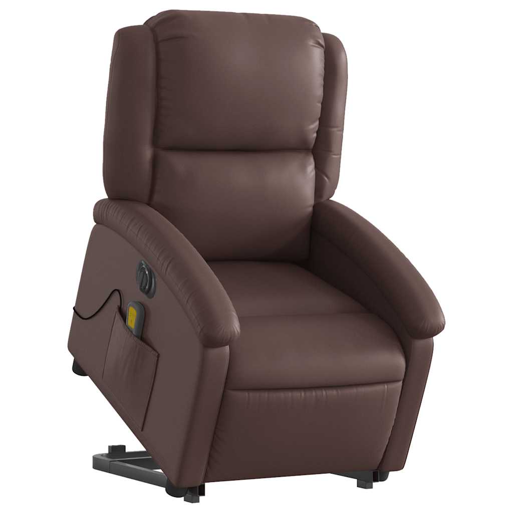 Fauteuil inclinable de massage électrique marron similicuir - XIOS