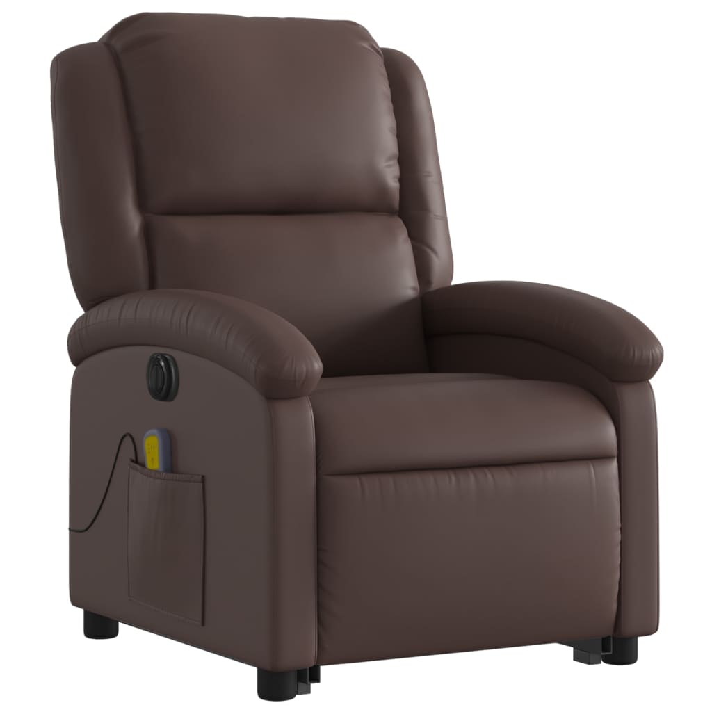 Fauteuil inclinable de massage électrique marron similicuir - XIOS