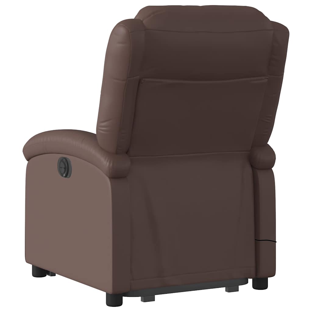Fauteuil inclinable de massage électrique marron similicuir - XIOS