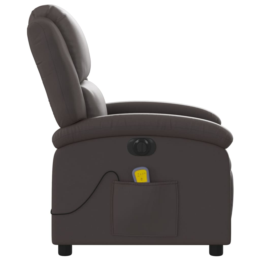 Fauteuil de massage inclinable électrique marron foncé - XIOS
