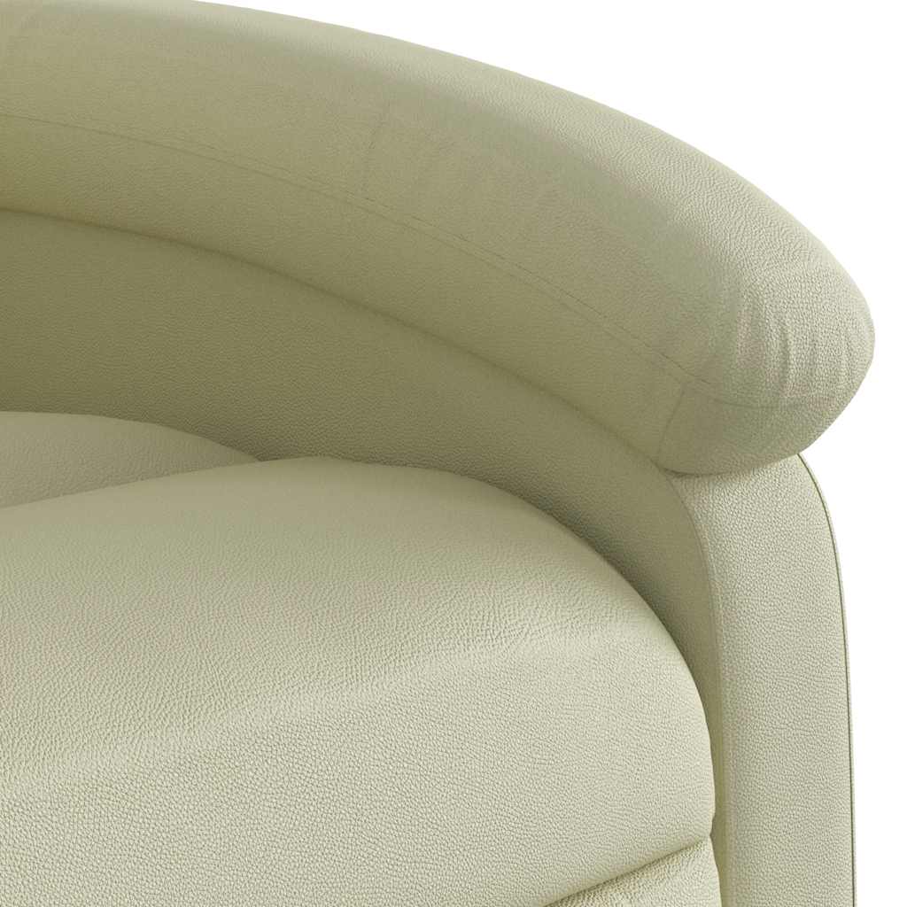 Fauteuil inclinable de massage crème cuir véritable - XIOS