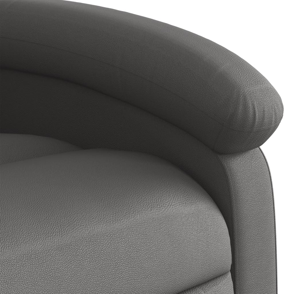 Fauteuil inclinable de massage gris cuir véritable - XIOS