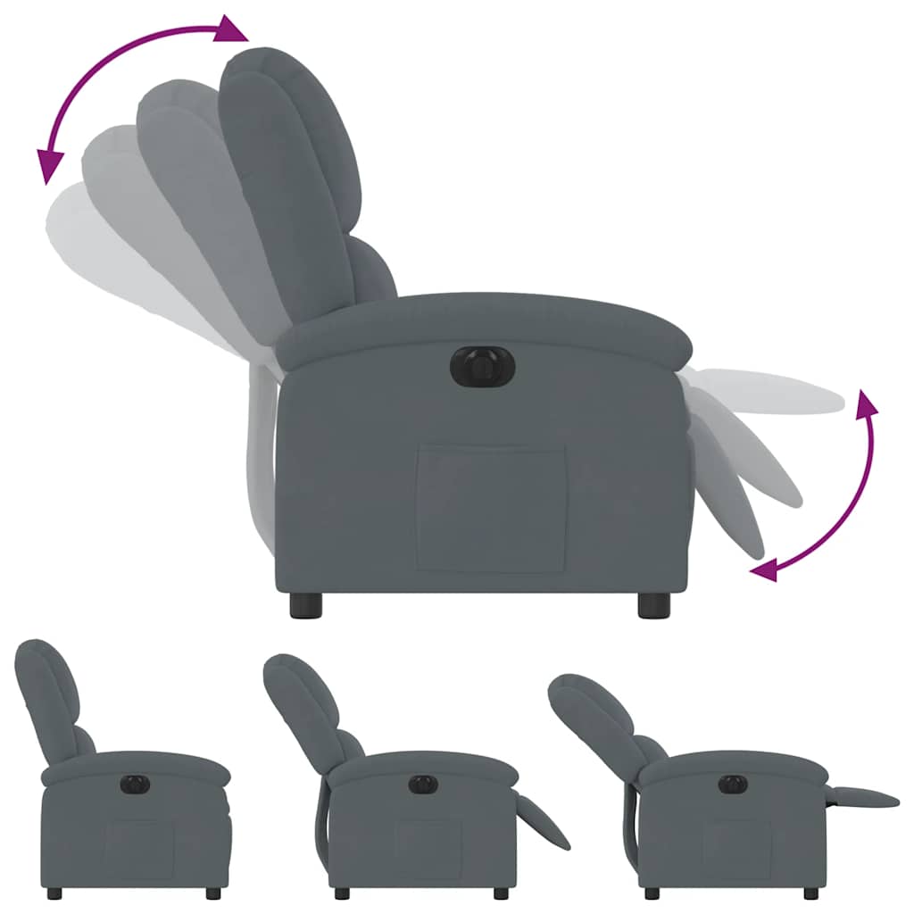 Fauteuil inclinable électrique Gris foncé Velours - XIOS
