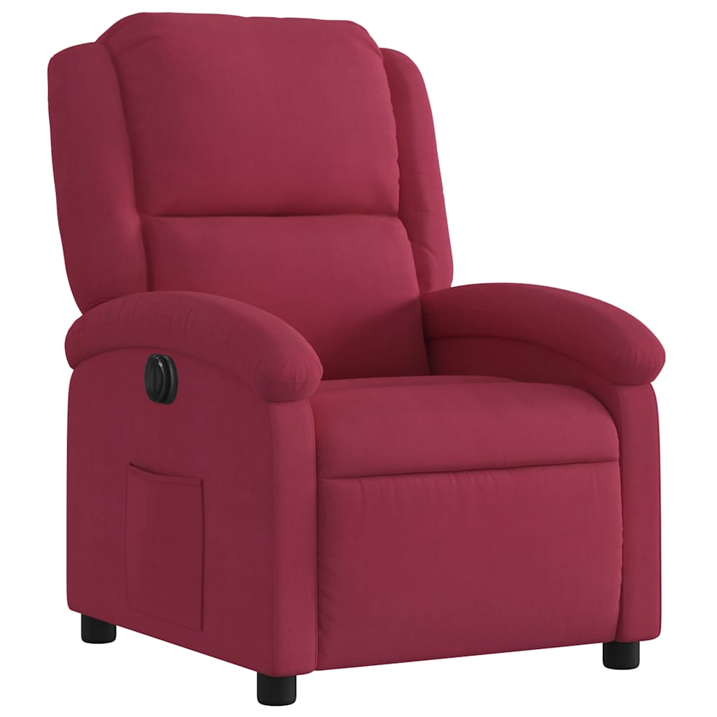 Fauteuil inclinable électrique rouge bordeaux velours - XIOS