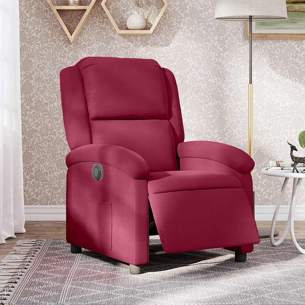 Fauteuil inclinable électrique rouge bordeaux velours Fauteuils vidaXL