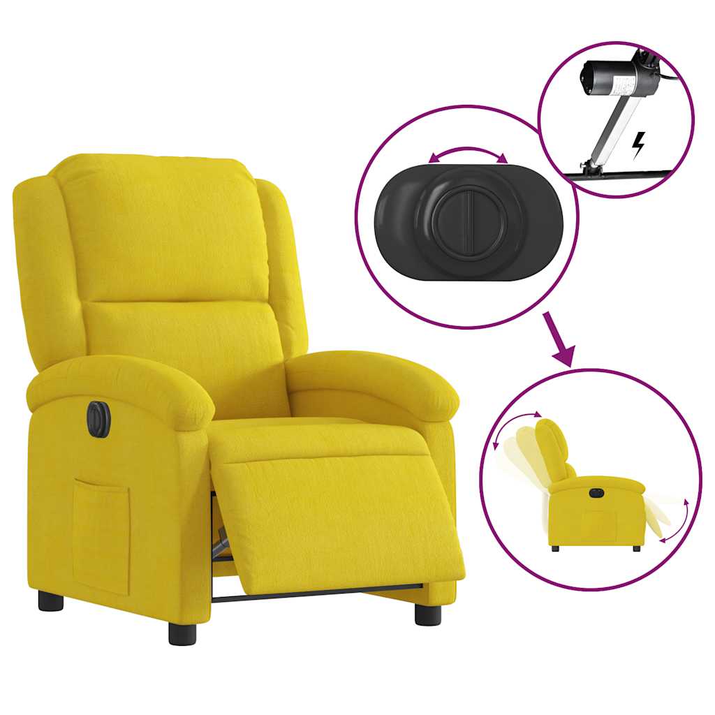 Fauteuil inclinable électrique jaune velours - XIOS