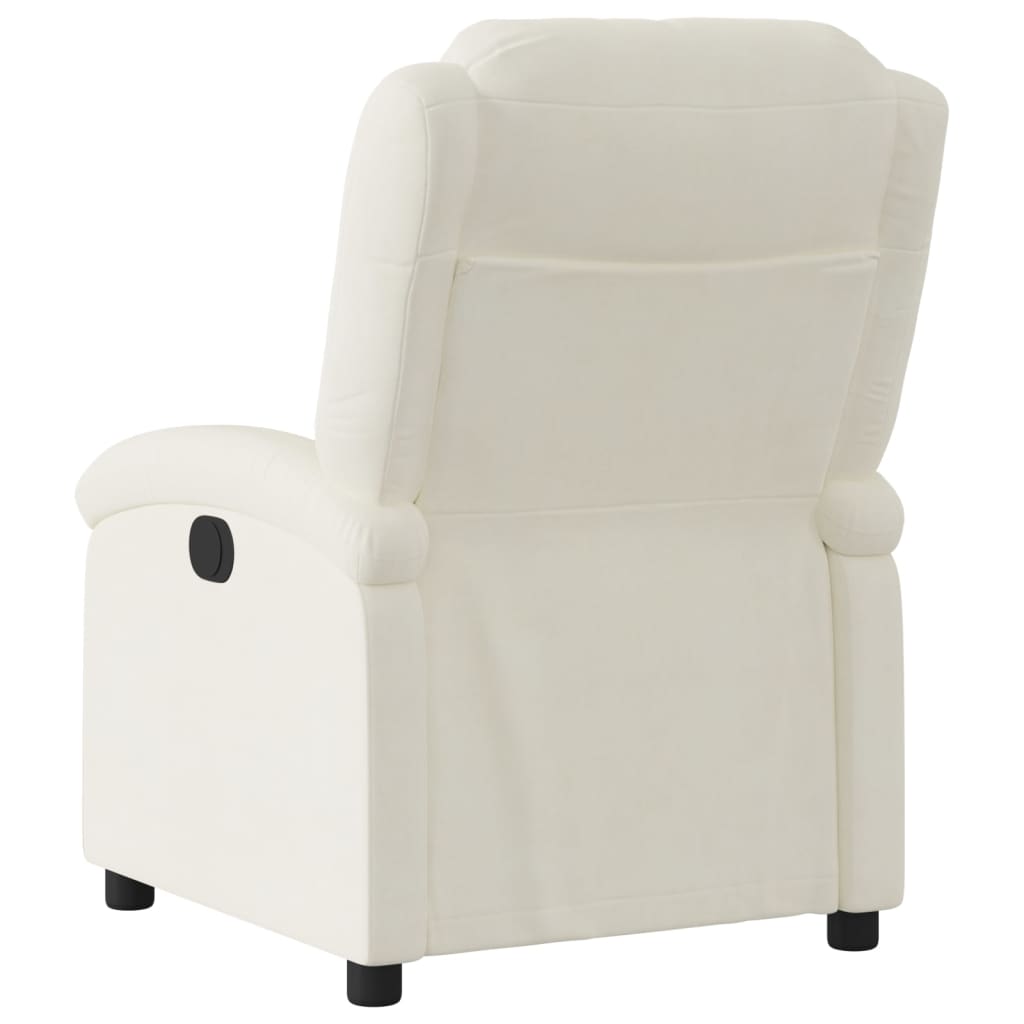 Fauteuil inclinable électrique Crème Velours - XIOS