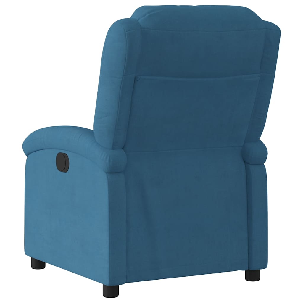 Fauteuil inclinable électrique bleu velours - XIOS