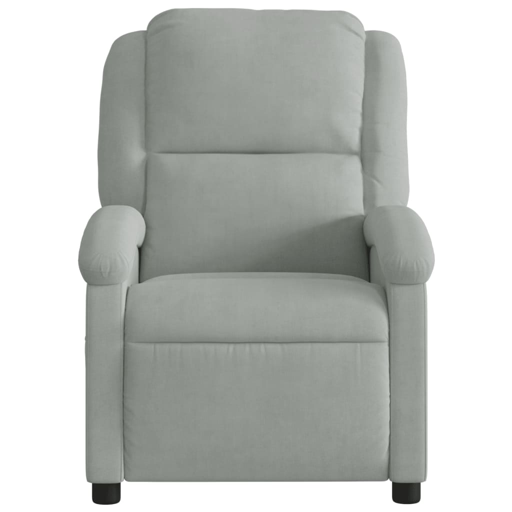 Fauteuil inclinable électrique de massage gris clair velours - XIOS