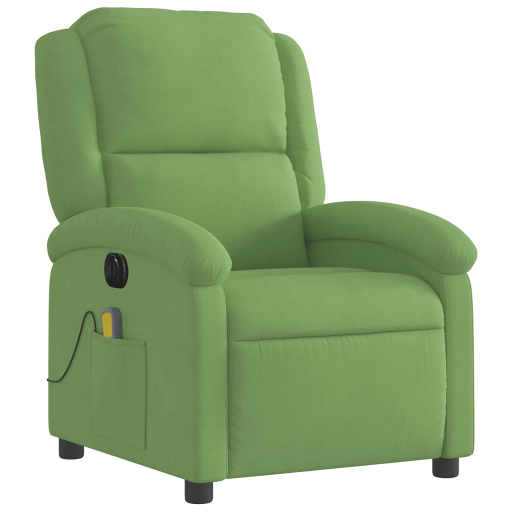 Fauteuil inclinable de massage électrique vert clair velours - XIOS