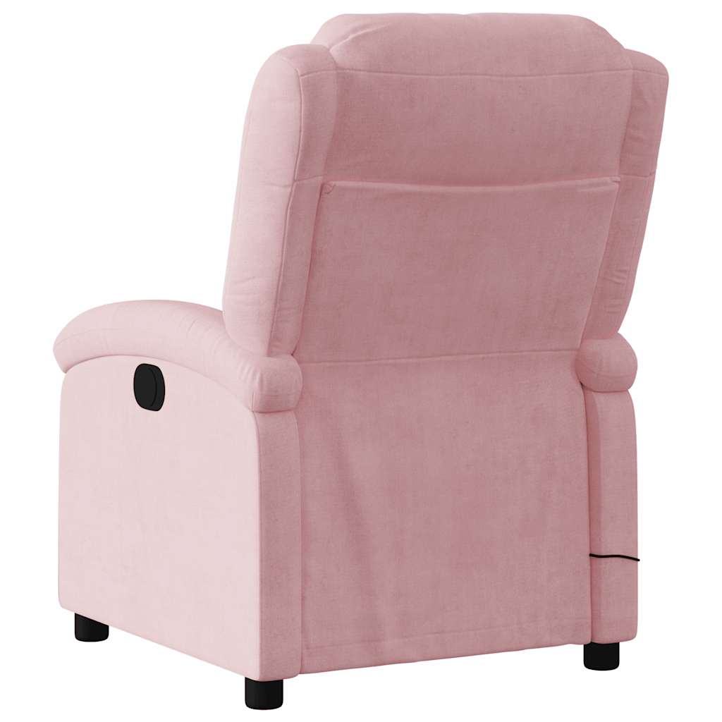 Fauteuil inclinable de massage électrique rose velours - XIOS