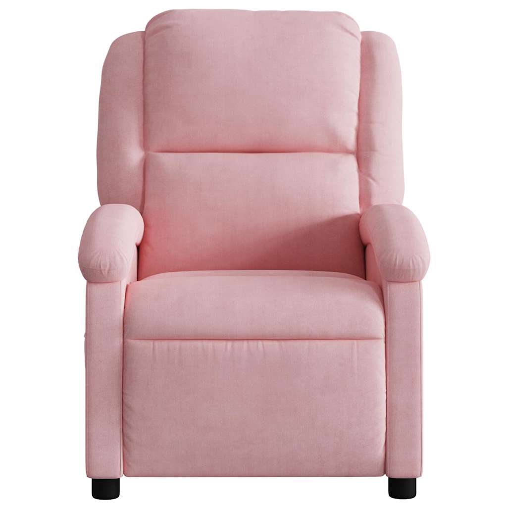 Fauteuil inclinable de massage électrique rose velours - XIOS