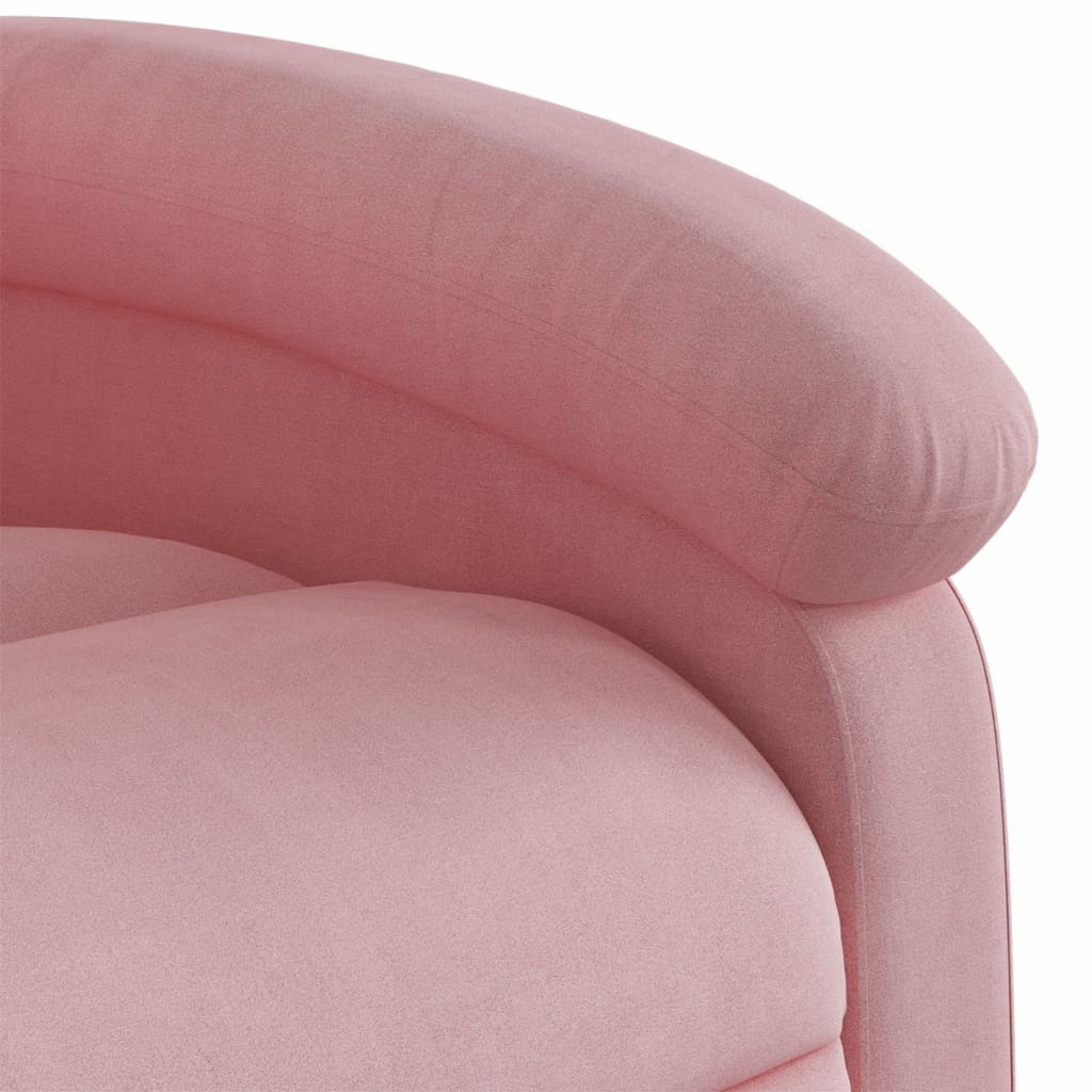 Fauteuil inclinable de massage électrique rose velours - XIOS