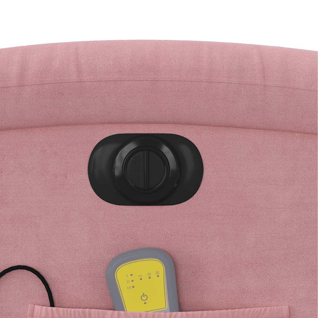 Fauteuil inclinable de massage électrique rose velours - XIOS
