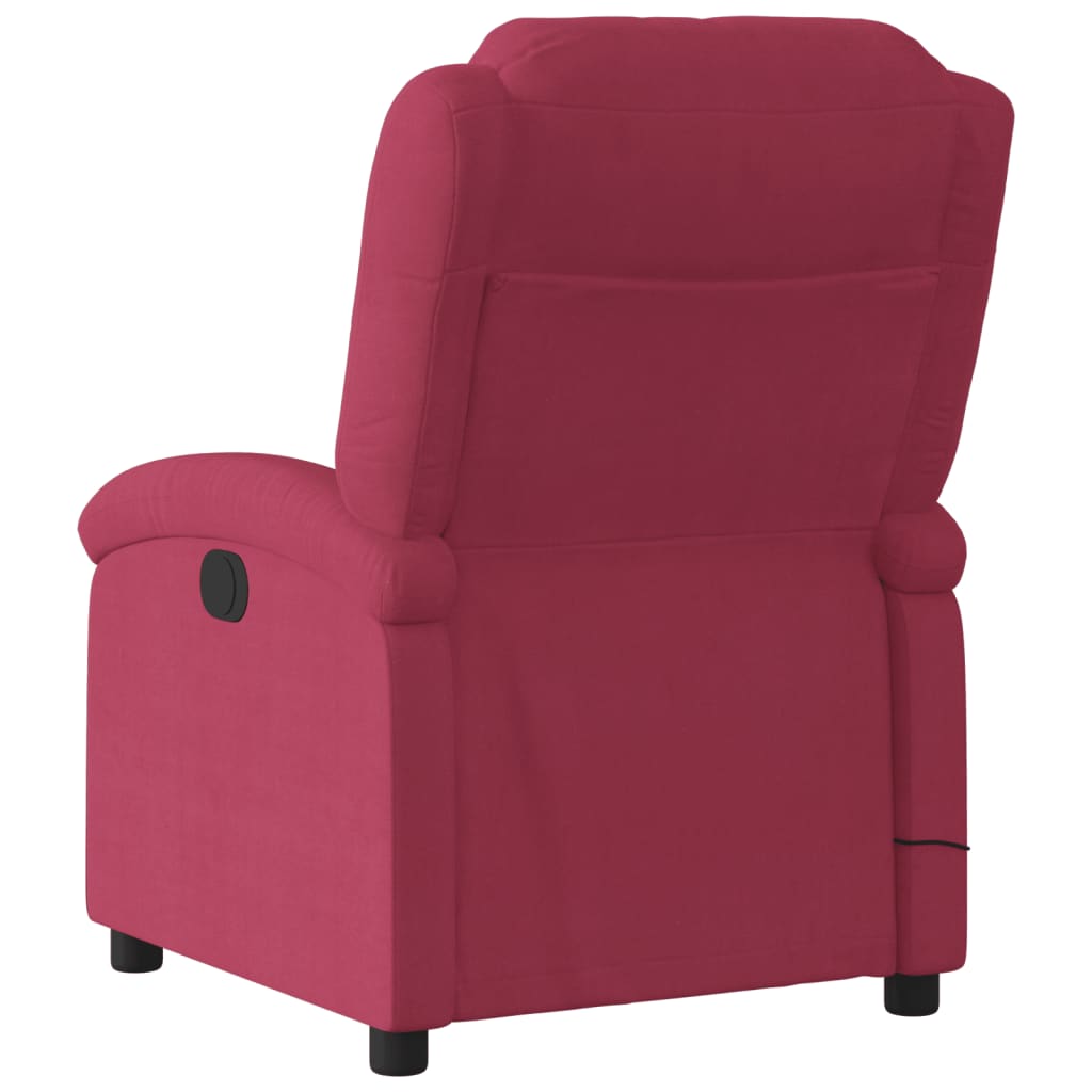 Fauteuil inclinable massage électrique rouge bordeaux velours - XIOS
