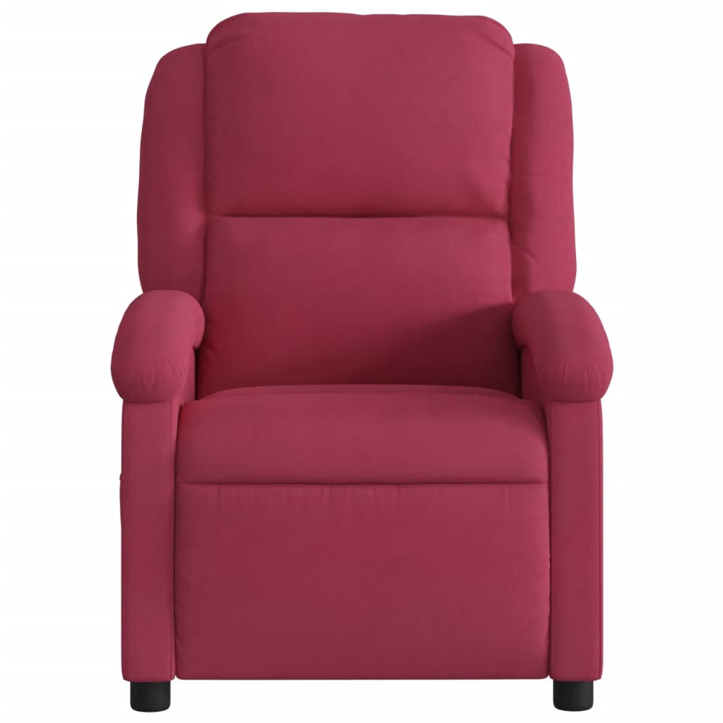 Fauteuil inclinable massage électrique rouge bordeaux velours - XIOS