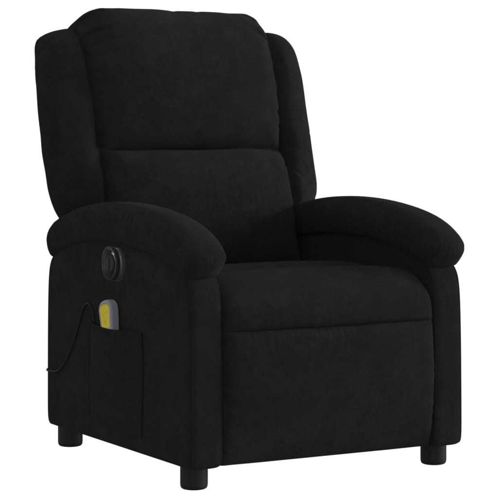 Fauteuil inclinable de massage électrique noir velours - XIOS
