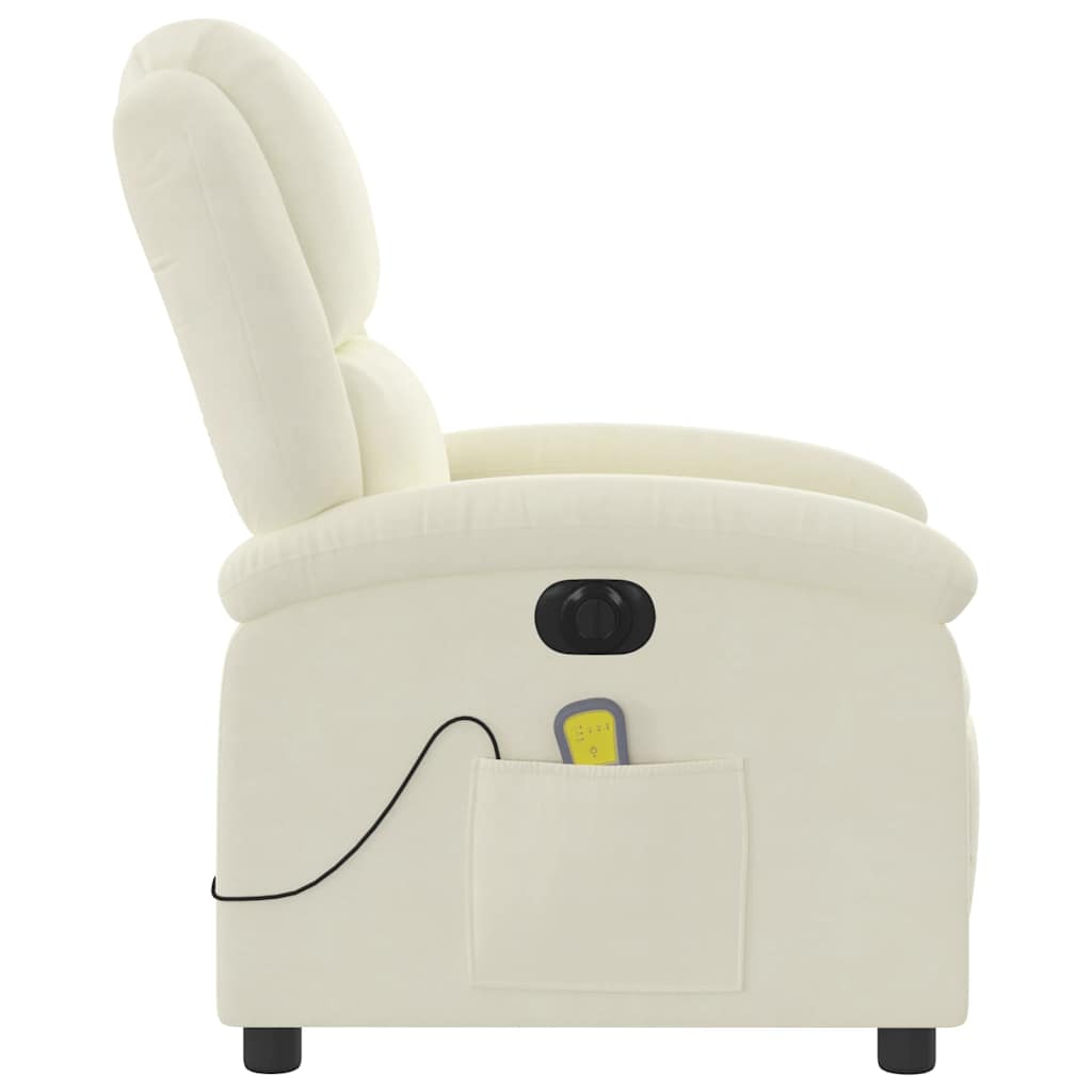 Fauteuil inclinable de massage électrique crème velours - XIOS