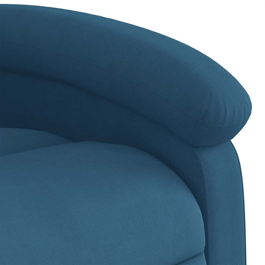 Fauteuil inclinable de massage électrique bleu velours - XIOS