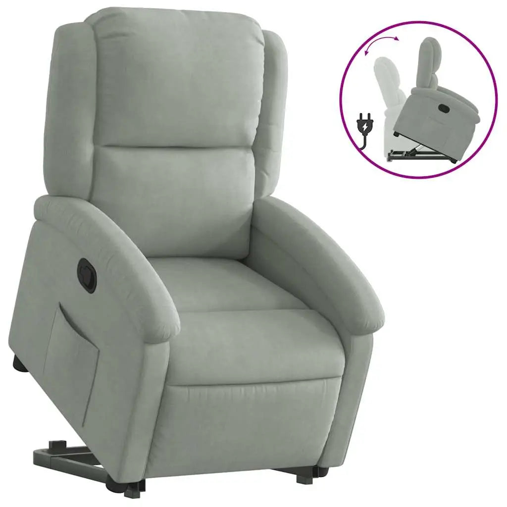 Fauteuil inclinable Gris clair Velours - XIOS