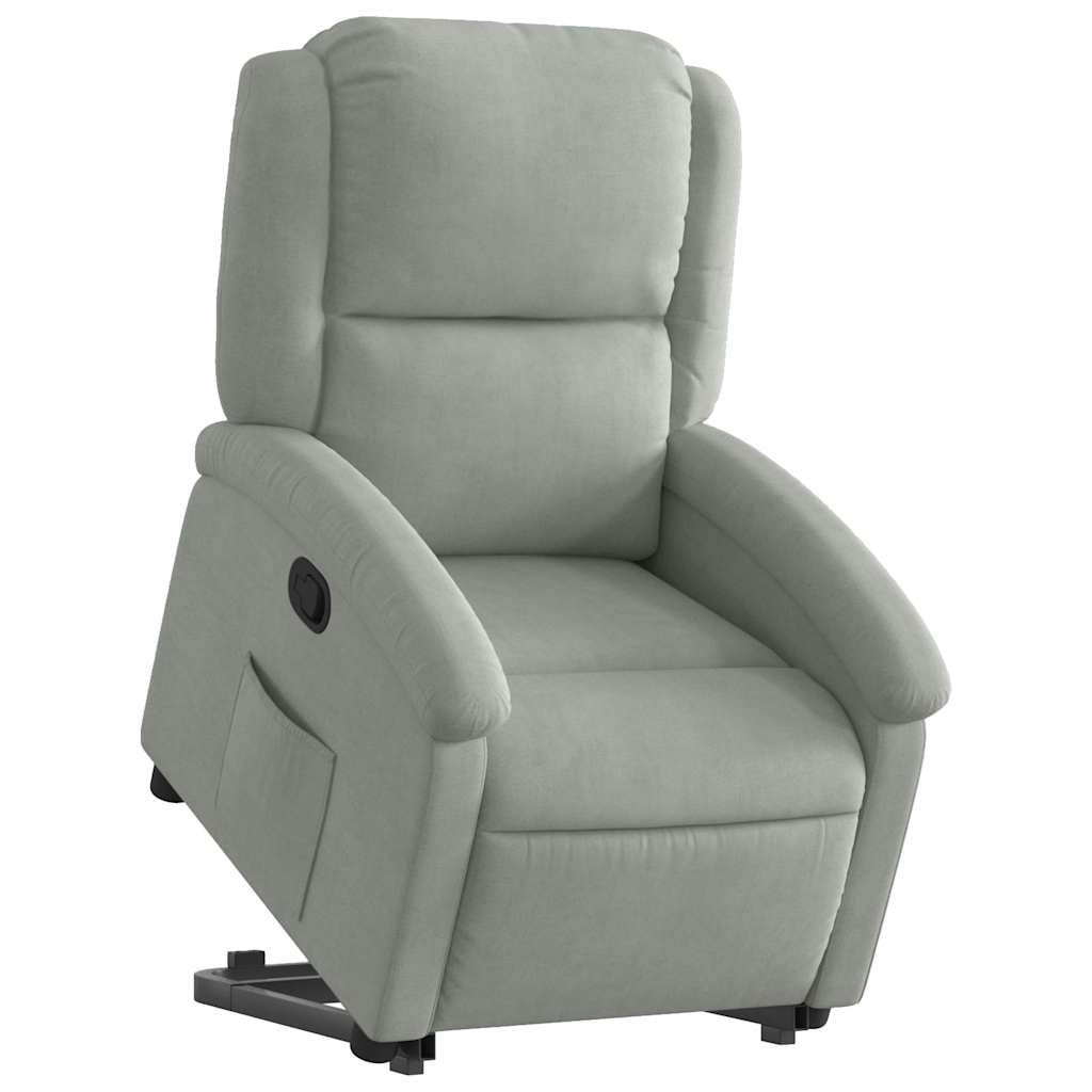 Fauteuil inclinable Gris clair Velours - XIOS