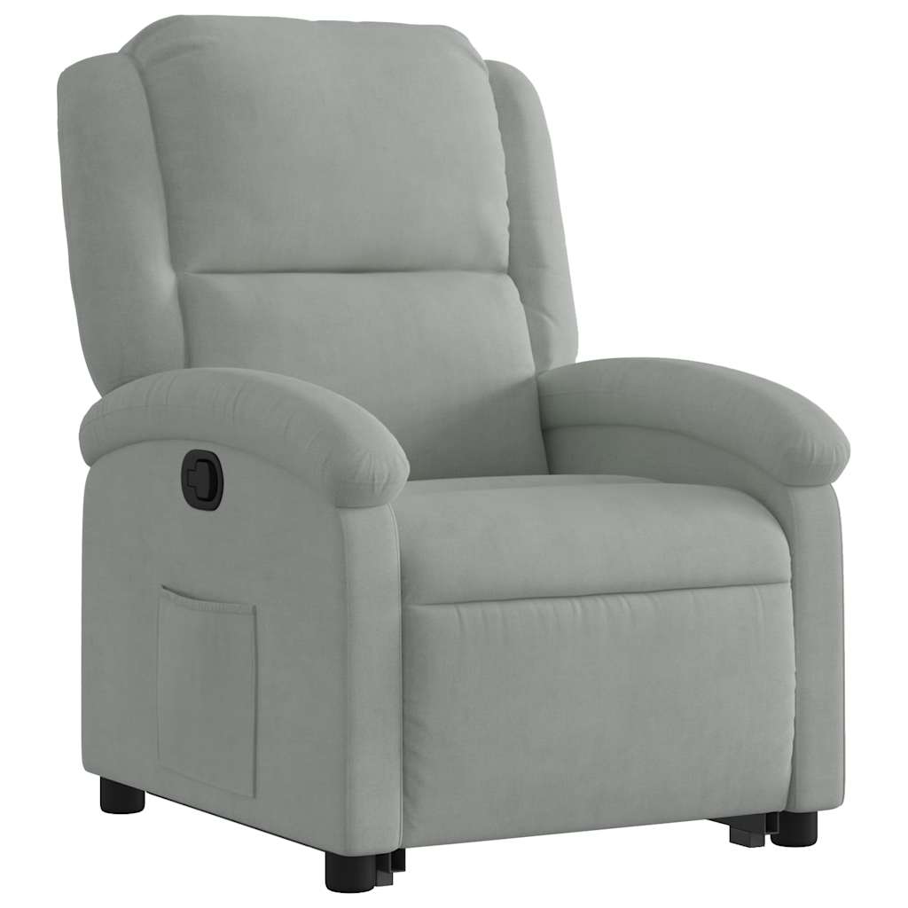 Fauteuil inclinable Gris clair Velours - XIOS