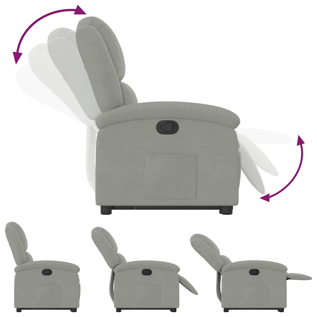 Fauteuil inclinable Gris clair Velours - XIOS