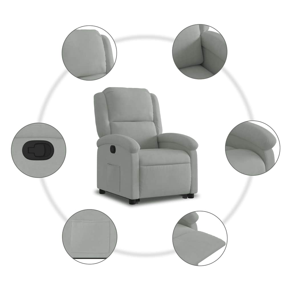 Fauteuil inclinable Gris clair Velours - XIOS