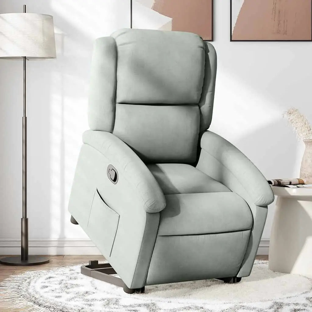 Fauteuil inclinable Gris clair Velours - XIOS