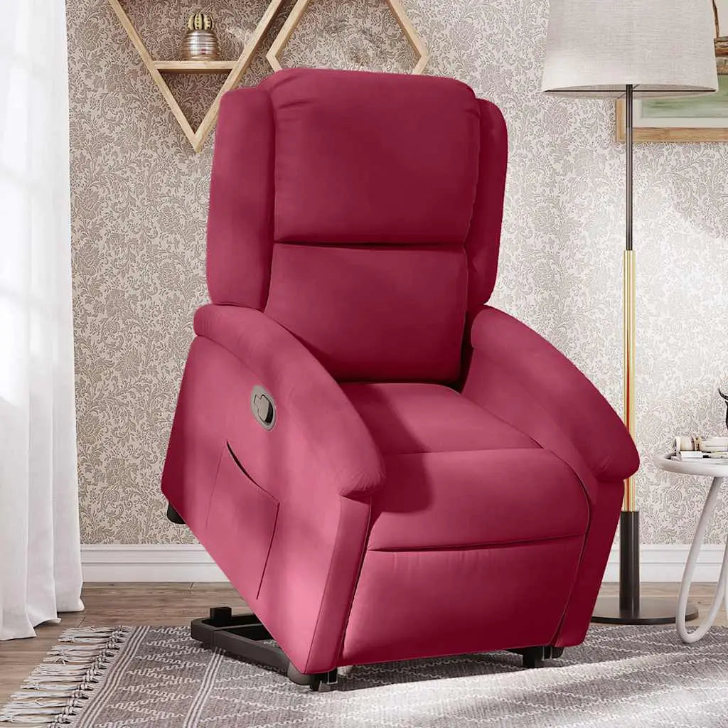 Fauteuil inclinable Rouge bordeaux Velours - XIOS