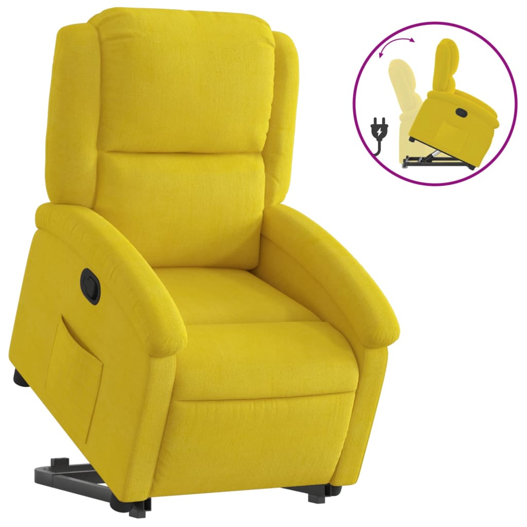 Fauteuil inclinable Jaune Velours Fauteuils vidaXL