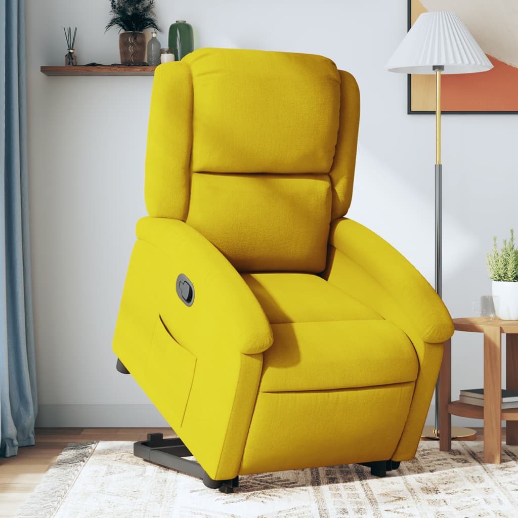 Fauteuil inclinable Jaune Velours Fauteuils vidaXL