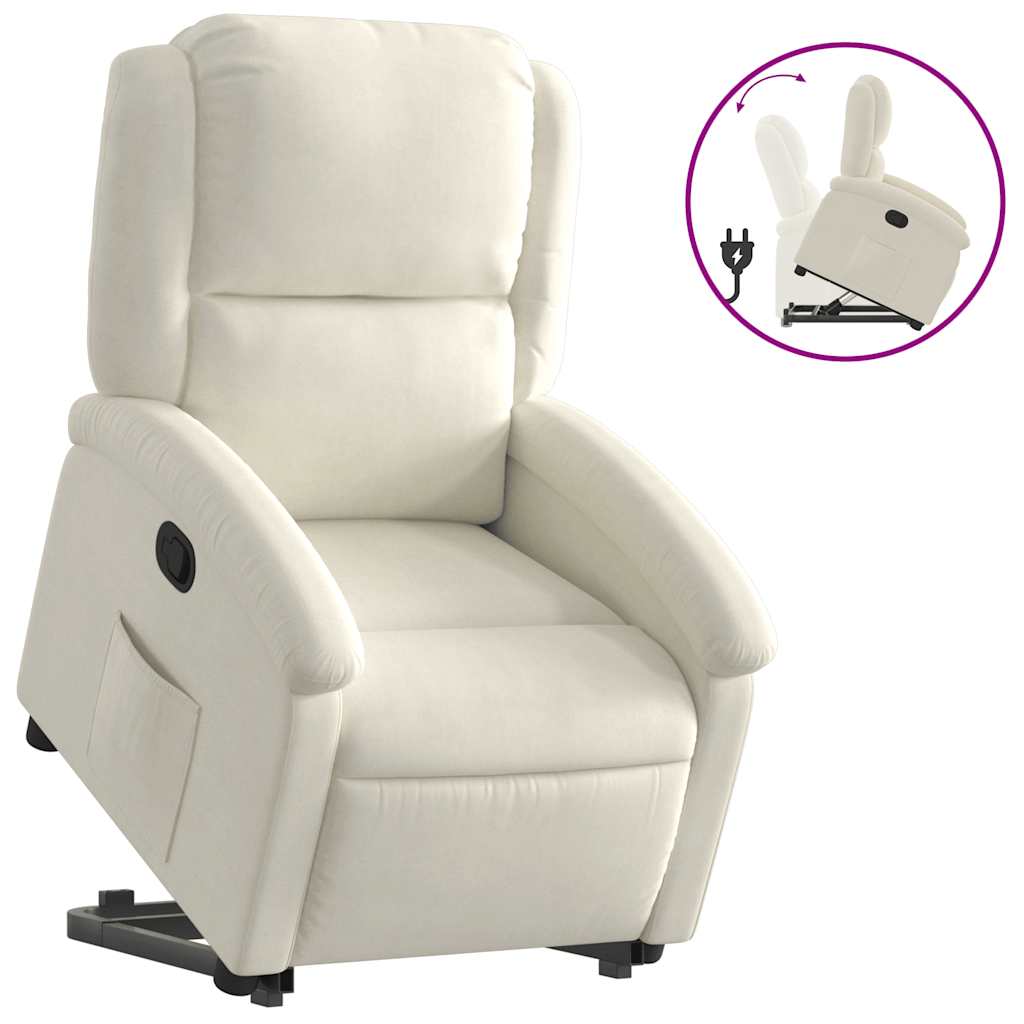 Fauteuil inclinable Crème Velours - XIOS