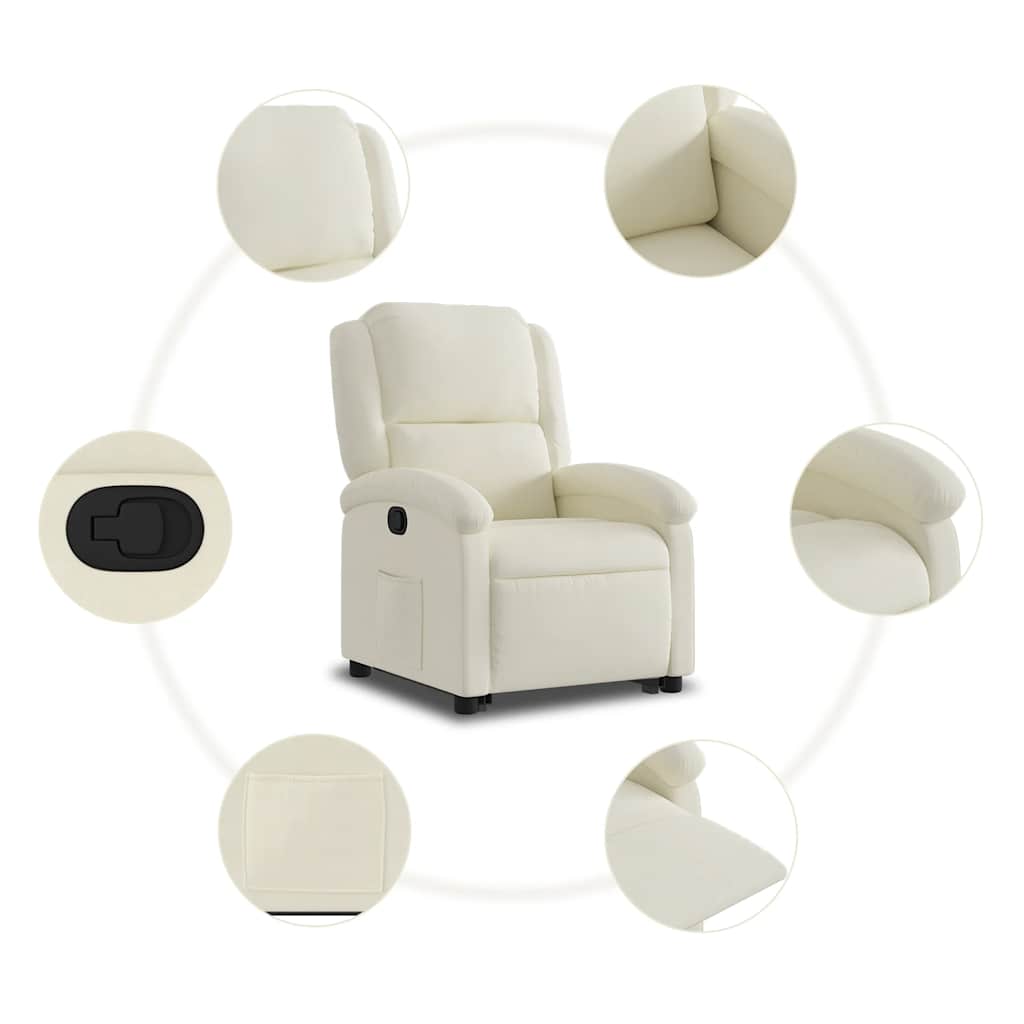 Fauteuil inclinable Crème Velours - XIOS