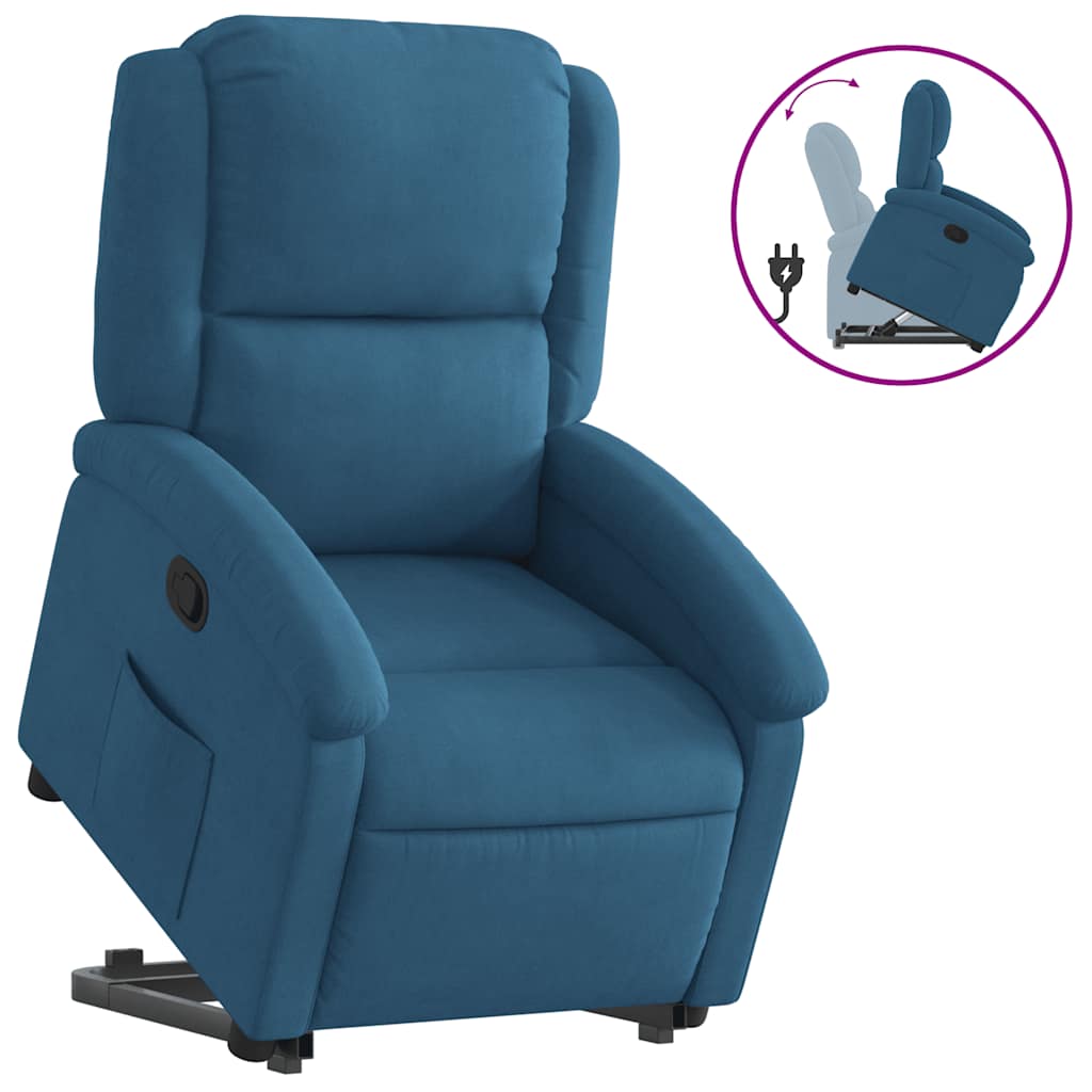 Fauteuil inclinable bleu velours Fauteuils vidaXL