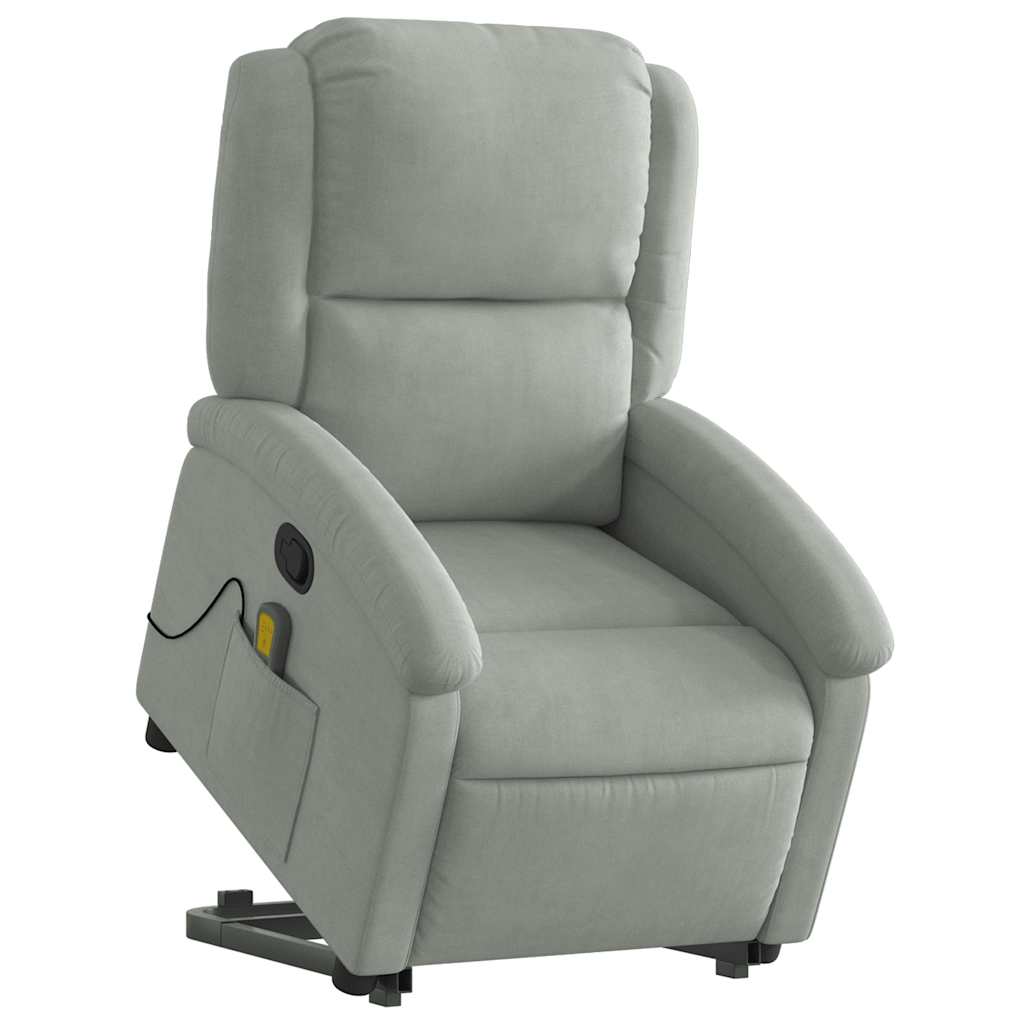 Fauteuil de massage inclinable Gris clair Velours - XIOS