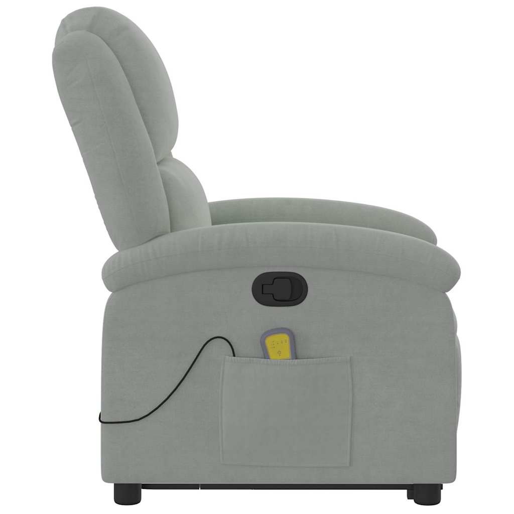 Fauteuil de massage inclinable Gris clair Velours - XIOS