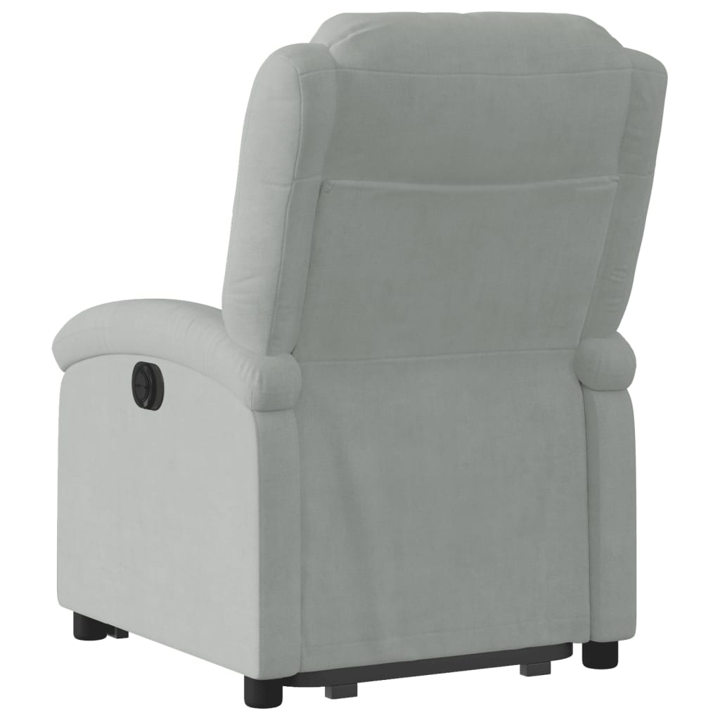 Fauteuil inclinable électrique gris clair velours - XIOS