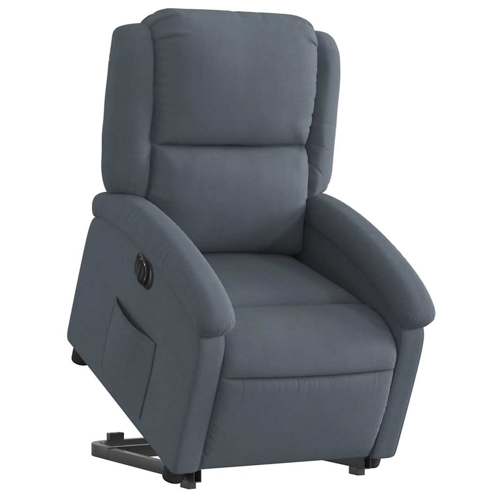 Fauteuil inclinable électrique gris foncé velours - XIOS