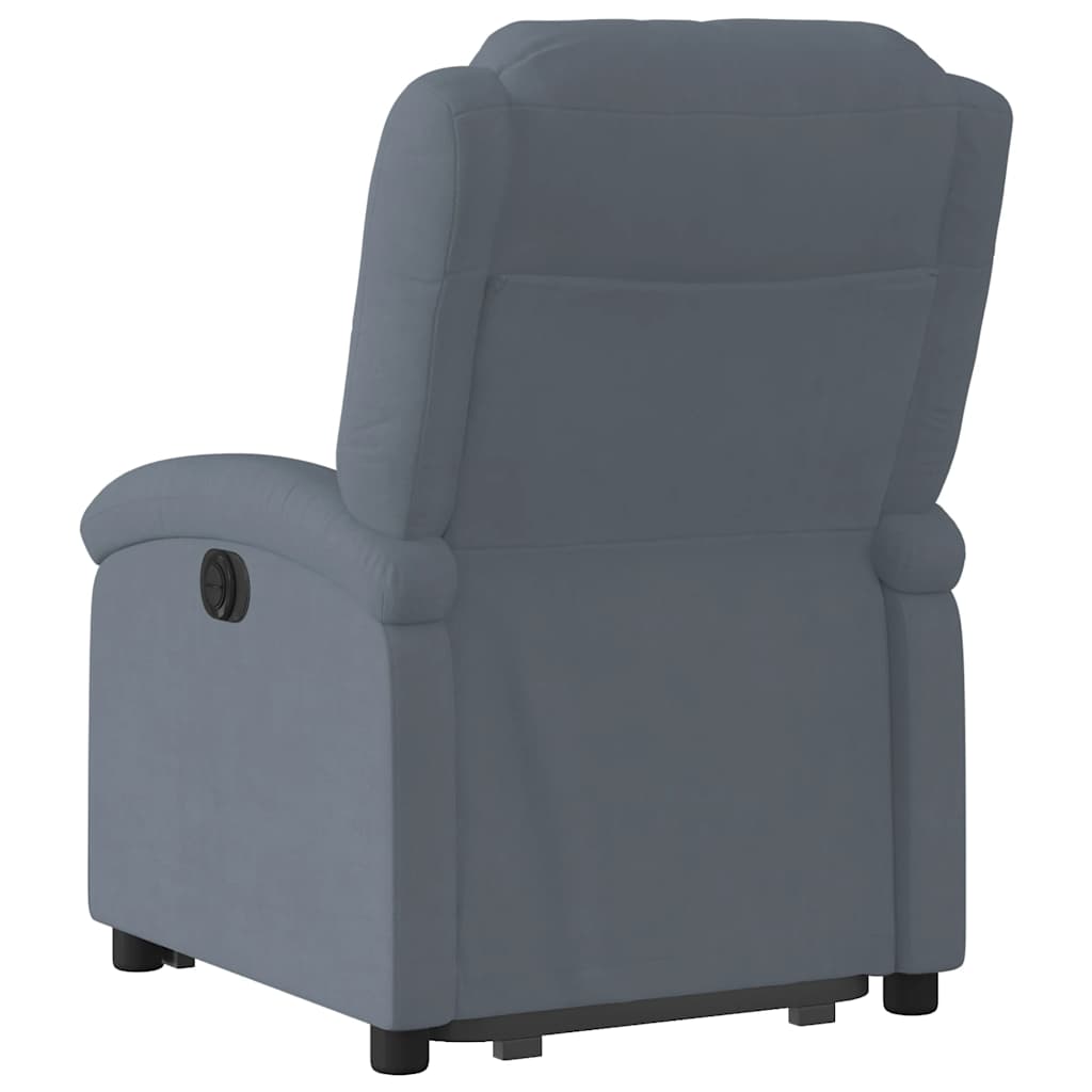 Fauteuil inclinable électrique gris foncé velours - XIOS