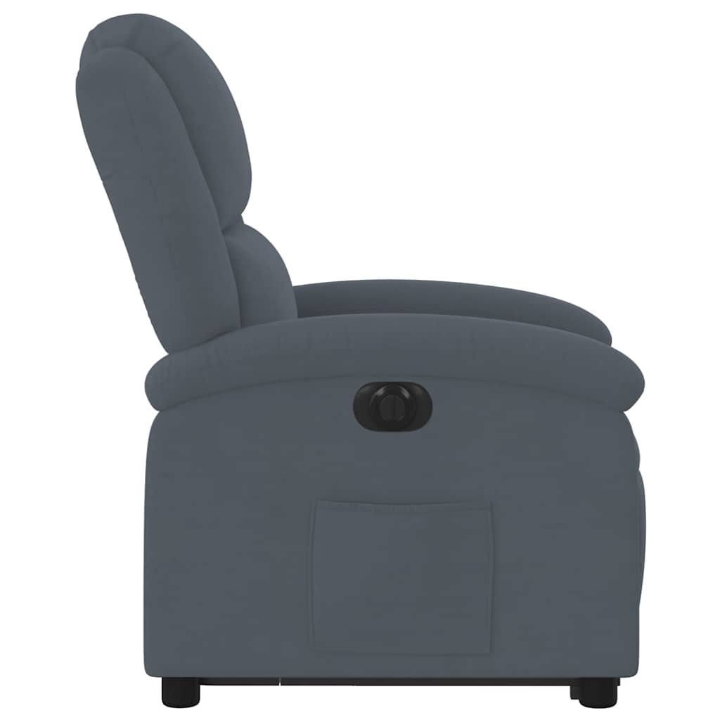 Fauteuil inclinable électrique gris foncé velours - XIOS