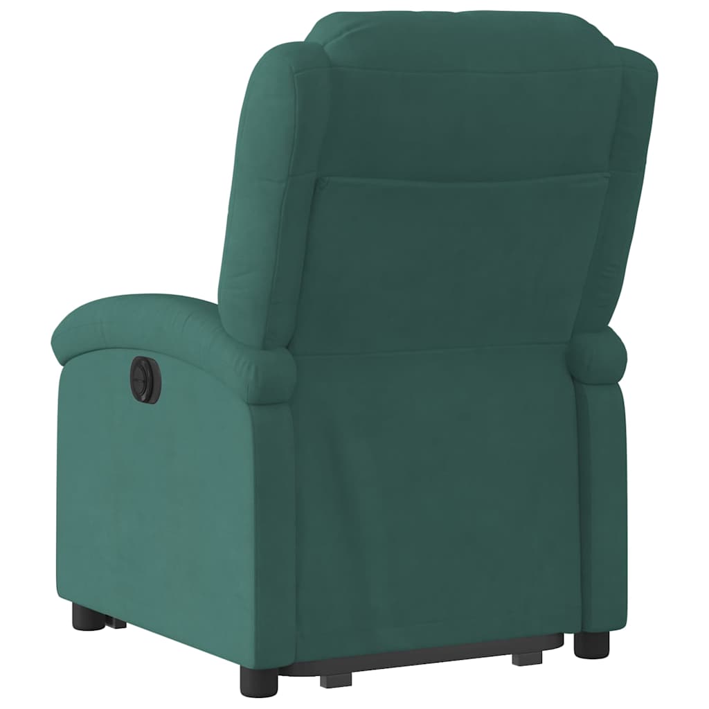 Fauteuil inclinable électrique vert foncé velours - XIOS