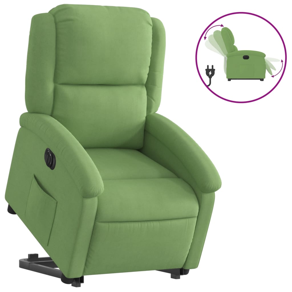 Fauteuil inclinable électrique vert clair velours - XIOS