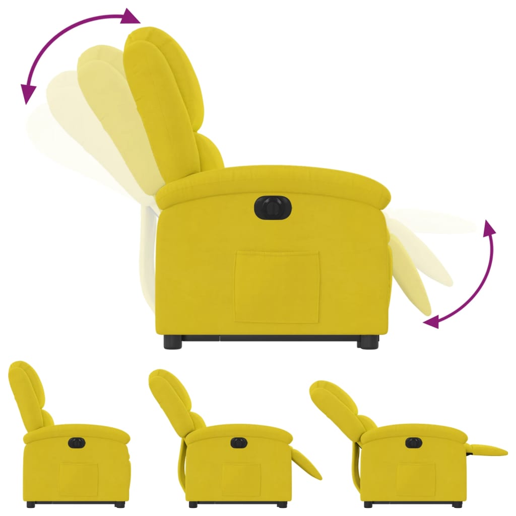 Fauteuil inclinable électrique jaune Velours Fauteuils vidaXL