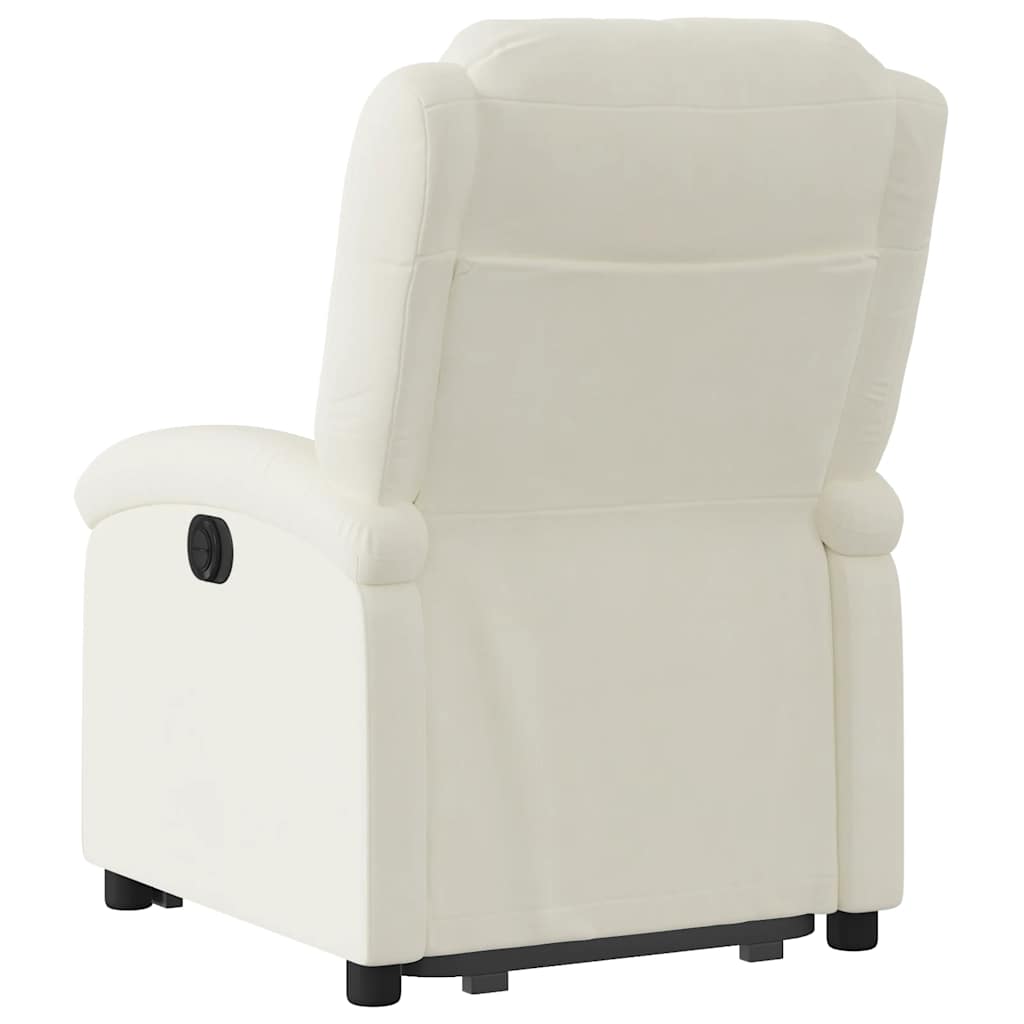 Fauteuil inclinable électrique crème velours - XIOS