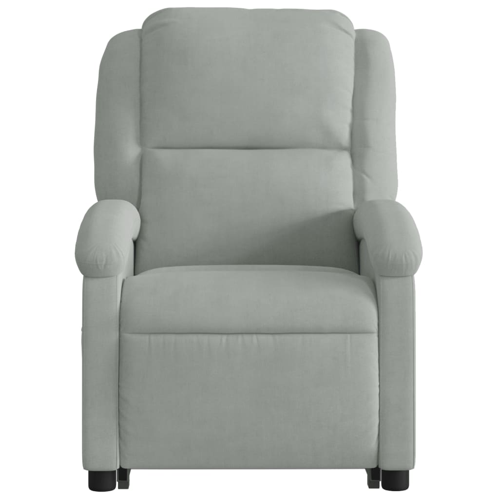 Fauteuil inclinable de massage électrique gris clair velours - XIOS